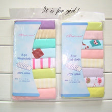 Load image into Gallery viewer, 8 pack 100% Cotton Newborn Baby Saliva, Nursing or Washcloth Towels